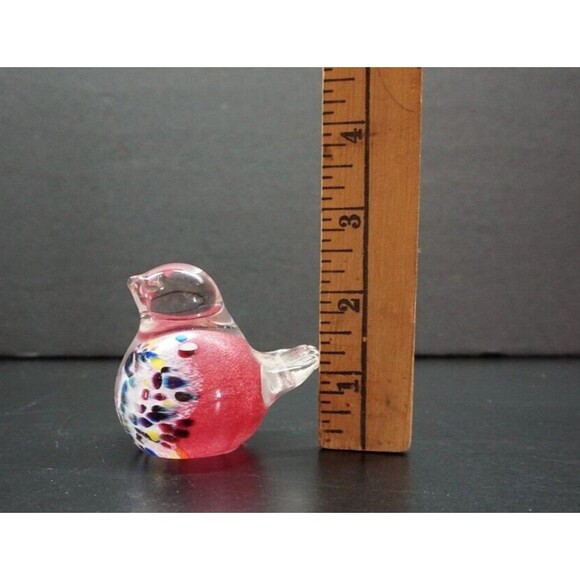 3" blown art glass Bird Multicolored Figurine Paperweight - Picture 2 of 4